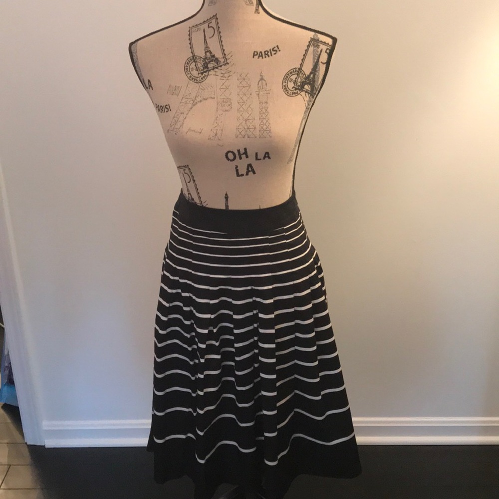 Talbots black&white stripe A-line skirt-Sz8